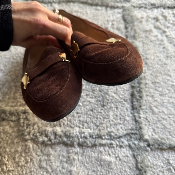 Charles Jourdan chocolate brown loafers suede leather slip on 7.5 - Picture 9 of 12